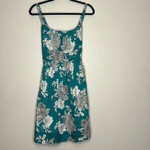 Dress Barn - floral dress. Teal and white